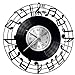 WoD Note Musicali Orologio da Muro Unico Dischi in Vinile Movimento al Quarzo Silenzioso Handmade NeroCreativo Orologio Decorativo da Parete a Muro Mechanical Art Decor Disco in Vinile