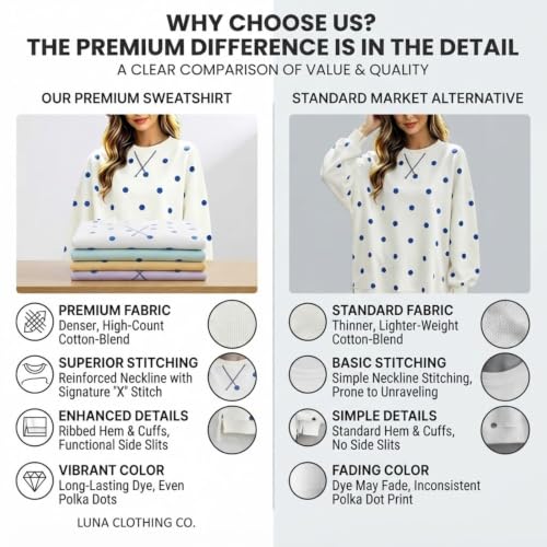 ZMIMAO Polka Dot Sweatshirt Womens Oversized Crewneck Sweatshirts Fall Tops - image 4
