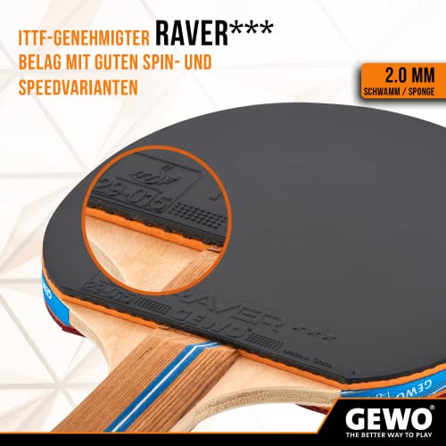 GEWO - Racchetta da ping pong Speed concava, con