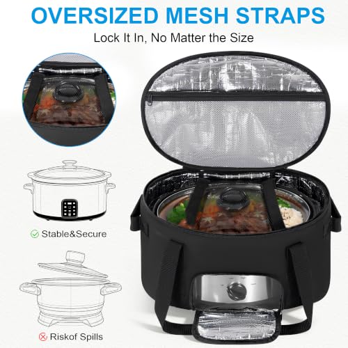 Image of Insulated Slow Cooker Carry Bag for 6-8 Quart CrockPot and Hamilton Beach