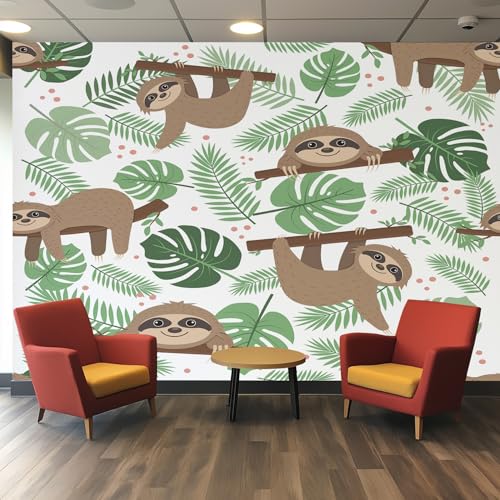 Fresque murale tropicale pour chambre parentale effet jungle - 2