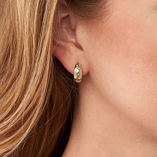 Fossil Women's Sadie Stainless Steel Hoop Earrings, Color: Gold (Model: Jf04240710) #TOP4