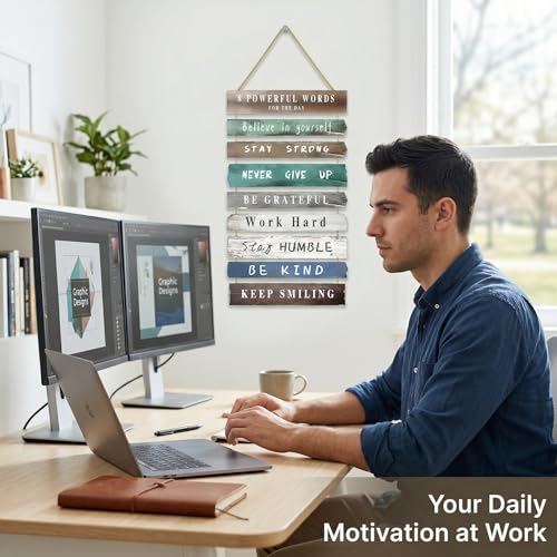 VDOR Inspirational Wall Art 8-Panel Wood Signs 12x24 for Office Home Decor — view 2