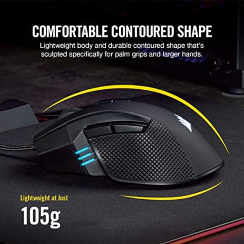 Corsair IRONCLAW RGB Wired FPS/MOBA Gaming Mouse – 18,000 DPI – 7 Programmable Buttons – Designed for Large Hands – iCUE Compatible – PC, Mac, PS5, PS4, Xbox – Black - image 4