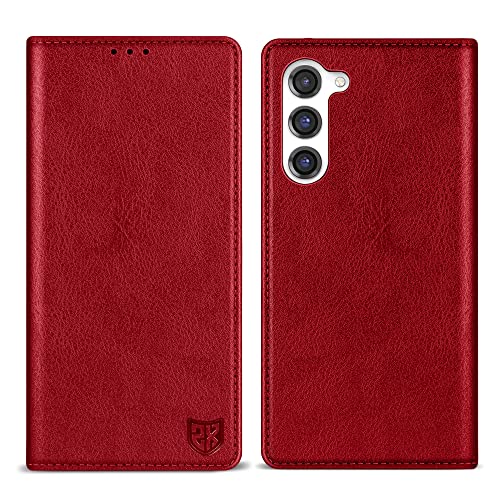 Image of ZZXX for Galaxy S23 Plus Wallet Case Strong Magnetic 6.6 inch,Red