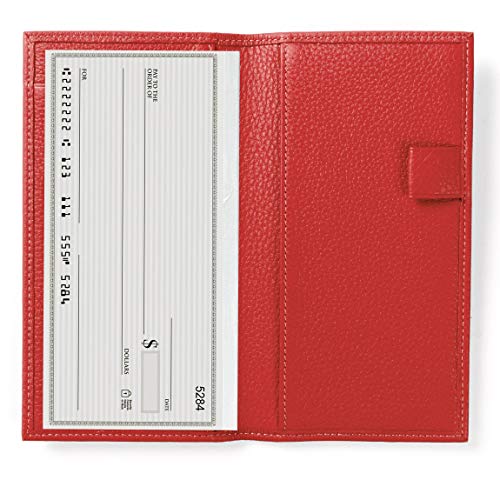 Leatherology Scarlet Deluxe Checkbook Cover with Divider