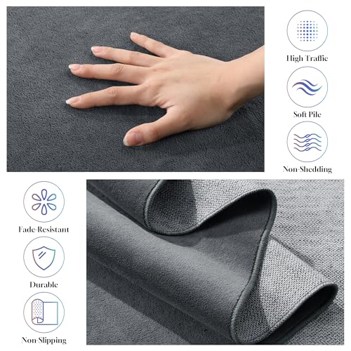 Tapete de área grande 12x15 ft HOMBYS gris miniatura 6