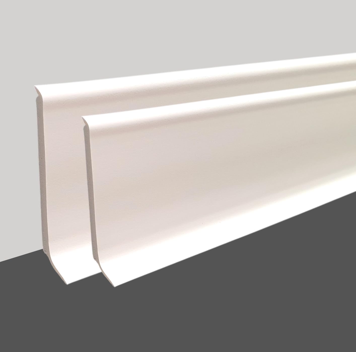 MadeInNature Battiscopa in PVC bianco robusto altezza 8 cm o 10 cm, battiscopa in plastica di lunghezza 2 metri, battiscopa in vinile spesso (bianco, altezza 100 mm x lunghezza 10 metri)