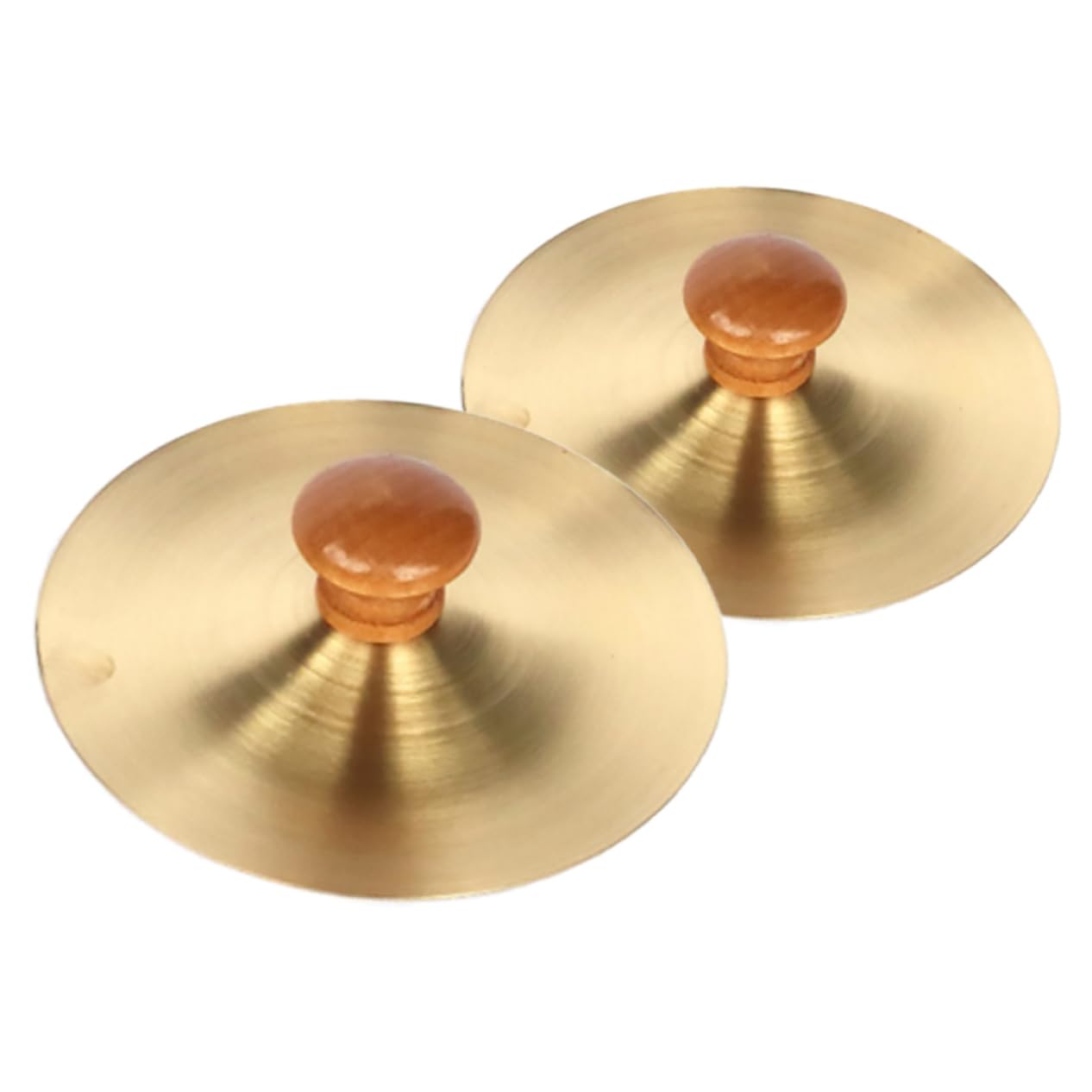 CIYODO 2Pcs Finger Cymbals Musical Instruments for Early Education Sturdy Design with Wooden Handles for for Dance Performance and Entertainment Activities