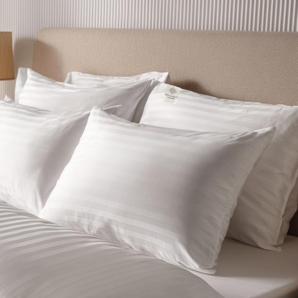 MHG Living - Pillow - Medium Firm - Striped - White - 74 x 48cm