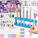 KDISHKRA 102+ Pcs Kit de Creación de Bolígrafos, Manualidades Niños 5 Años y más, Laboratorio de Bolígrafos, Juego Creativo, Ideas de Regalos para Niños y Niñas de 5 6 7 8 9 10 años