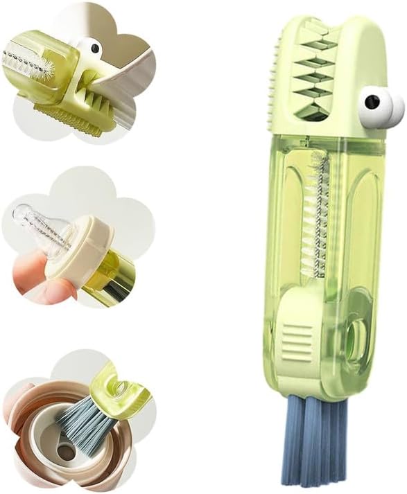 Vista 15 de Moonboat Cepillo de limpieza de tapa de taza 3 en 1, 2024 Nuevo juego de cepillo de limpieza de grietas portátil para espacio estrecho de botella