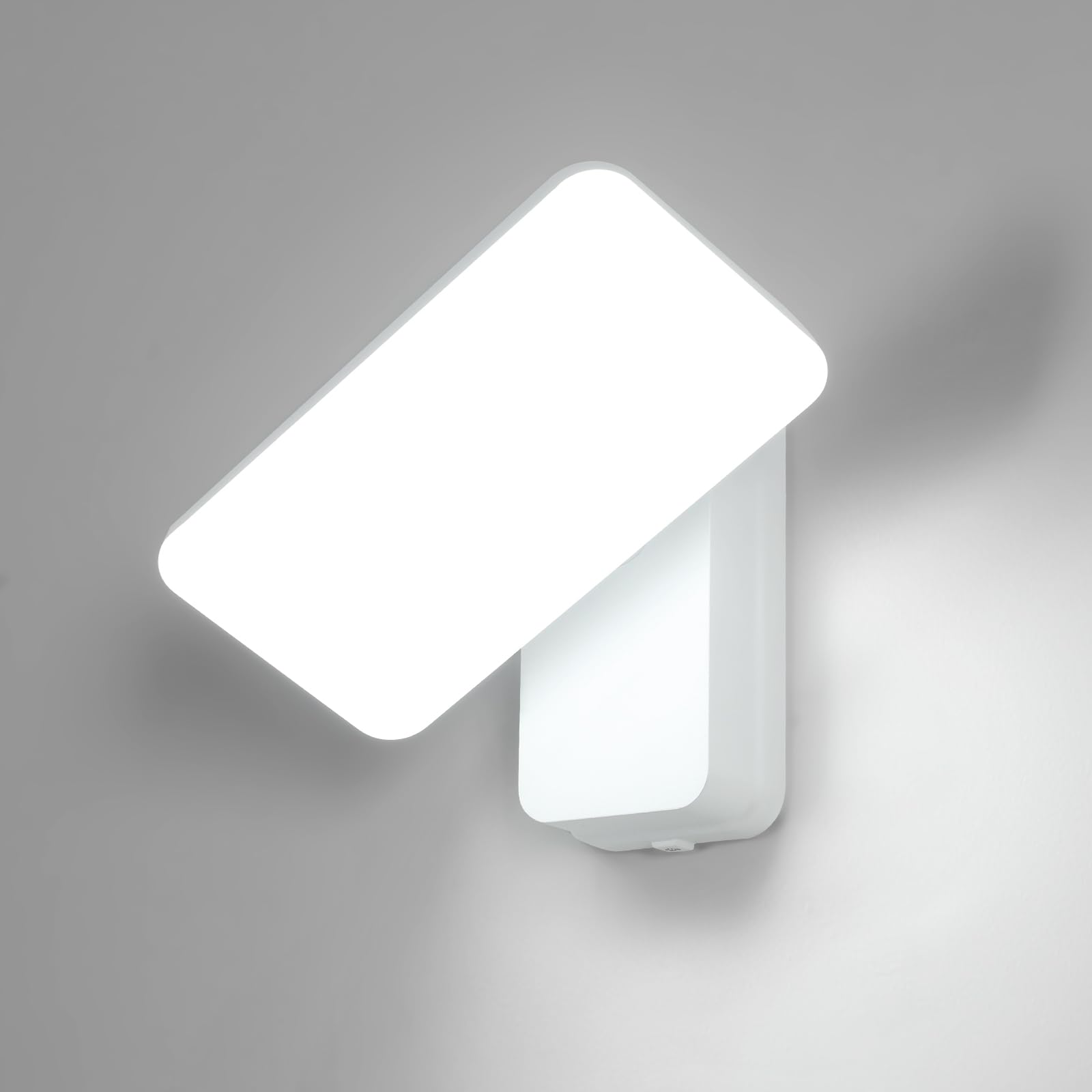 Comely Aplique Pared Exterior LED, 16W IP65 Resistente lampara Exterior Pared Agua 350° Giratoria Moderna Luces LED Exterior para Jardines, Terraza, Baño, Blanco, Luz Blanca Fría 6500K, Control Interr