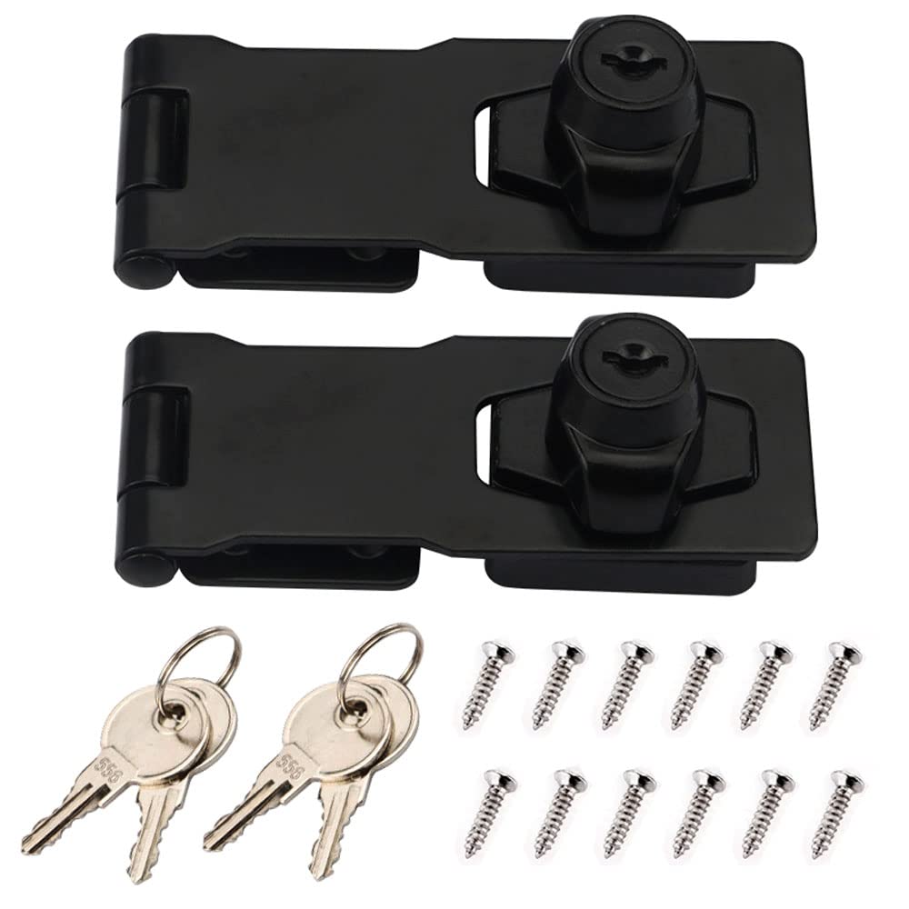 Buy 2 Pack Lock Hasp, 90 Degree Metal Lock Buckle, Twist Lock, Equipped