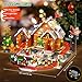 CUBIMANA 2025 Christmas Gingerbread House Roller Coaster Building Set with Light - 1562PCS Christmas Village Rollercoaster Building Toys Xmas Train Tree Santa Claus, Gifts for Adults Kids Boys Girls