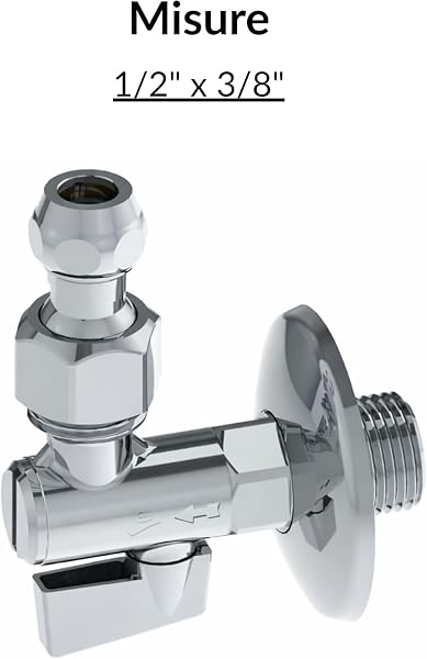 Rubinetto Sottolavabo a Sfera 1/2" x 3/8" con Filtro integrato e snodo| Ottone Nichelato CW617N | Ideale per Lavabo e Bidet bagno | Controllo acqua Calda e fredda | Leva in Metallo - 2