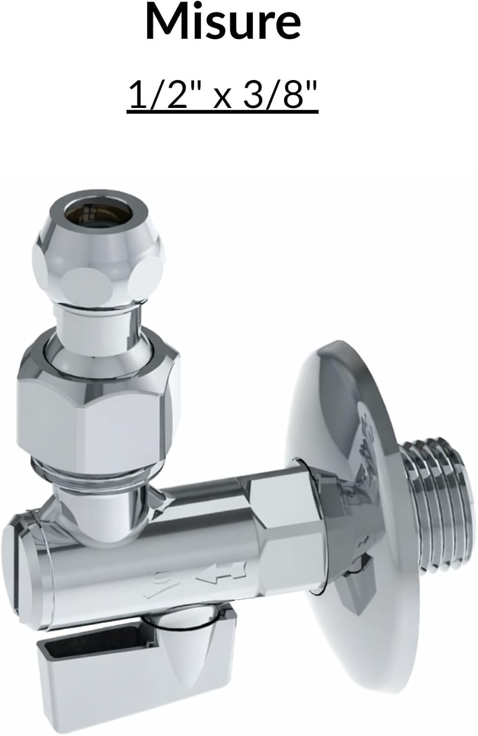 Rubinetto Sottolavabo a Sfera 1/2" x 3/8" con Filtro integrato e snodo| Ottone Nichelato CW617N | Ideale per Lavabo e Bidet bagno | Controllo acqua Calda e fredda | Leva in Metallo - 2