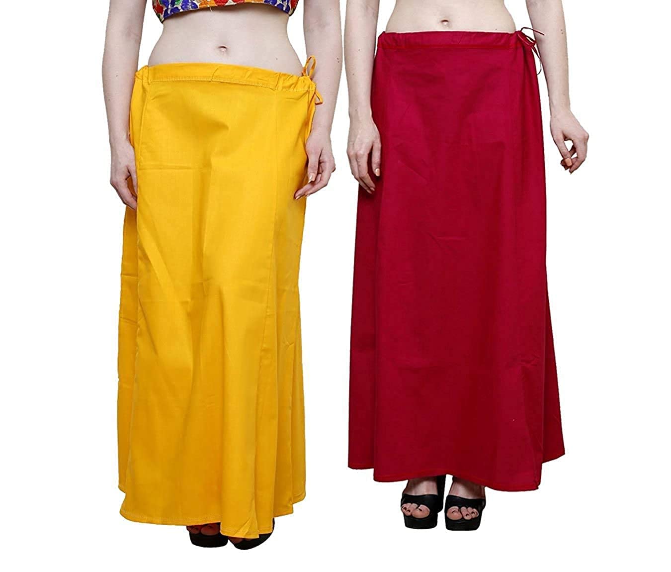 Women RED Yellow Combo Cotton Petticoat Free Size-image-25