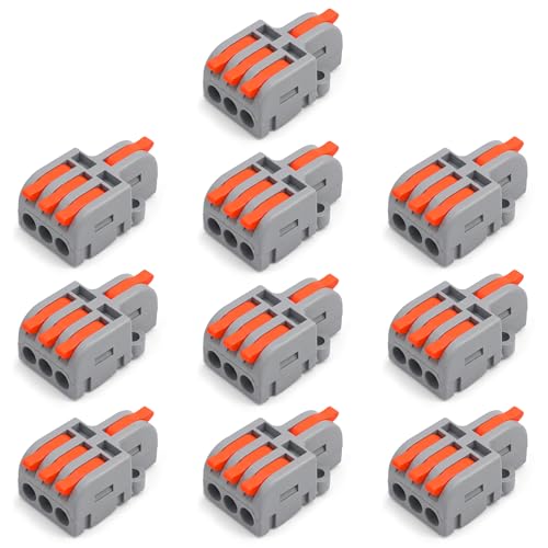 Conectores de cable de palanca con divisor rápido anti falsos contactos de 10 unidades
