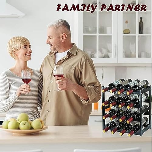 Soporte para botellas de vino de bambú 16 botellas miniatura 3