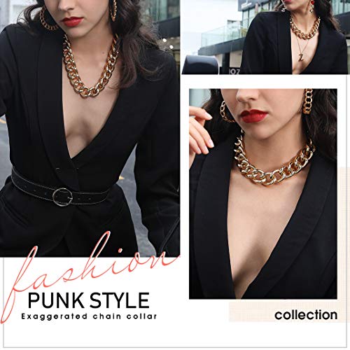 Goldchic Jewelry 23Mm Chunky Choker Chain Necklace For Women, Short Chain Choker Cuban Link Necklace, Chunky Chain Necklace For Women 18” (Gold) #TOP7