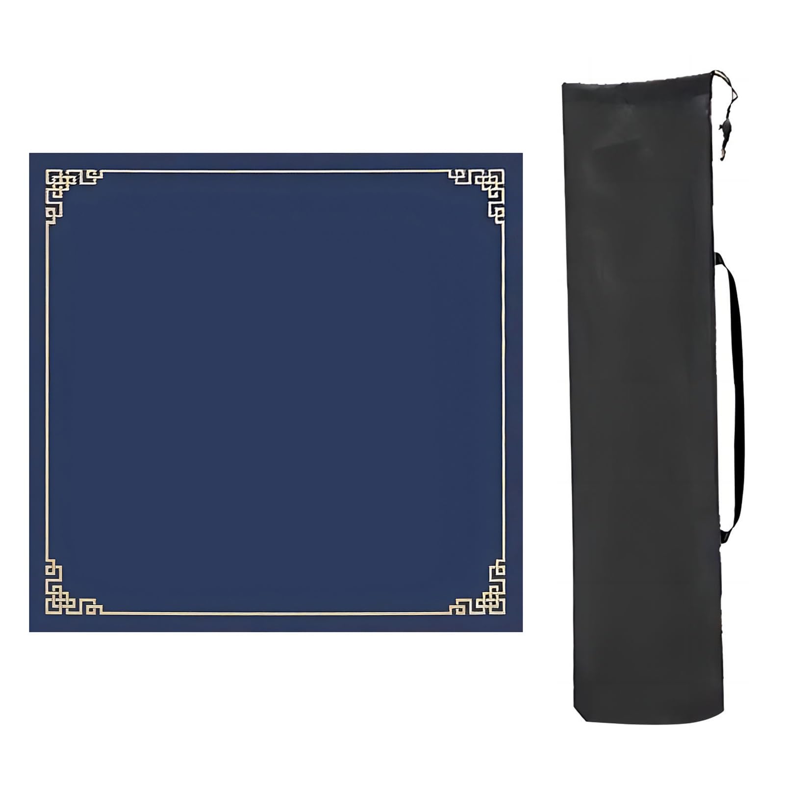 Mahjong - Tapete de mesa Mahjong resistente a la fricción con bolsa de almacenamiento, antideslizante, reducción de ruido, tapete de juego Mahjong (azul, 90 x 90 cm)