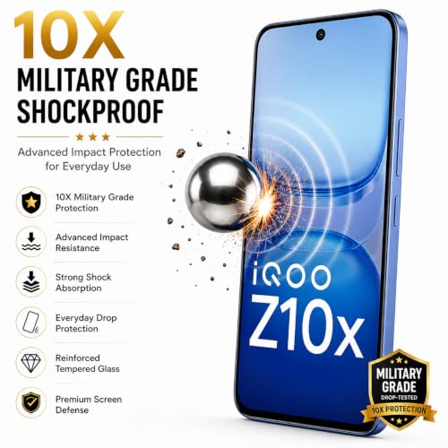 Image of ArmourPro 3D Borderless Tempered Glass for iQOO Z10X and iQOO Z9x, HD Clear Curved Edge to Edge Screen Protector, 9H Hardness, Oleophobic Coating, Case Friendly | Pack of 1