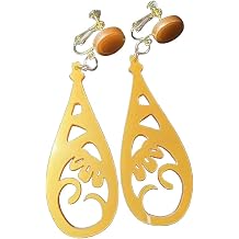 Anime Record of Ragnarok Buddha Cosplay Buddha Cosplay Acrylic Clip-On Earring Teardrop Dangle Gold