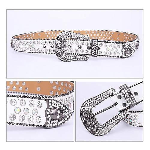 Head Skull Buckle Belts Women Pu-leather Strap Rhinestone Buckle Belts Western Cowboy Girls Fashion Belt For Jeans3
