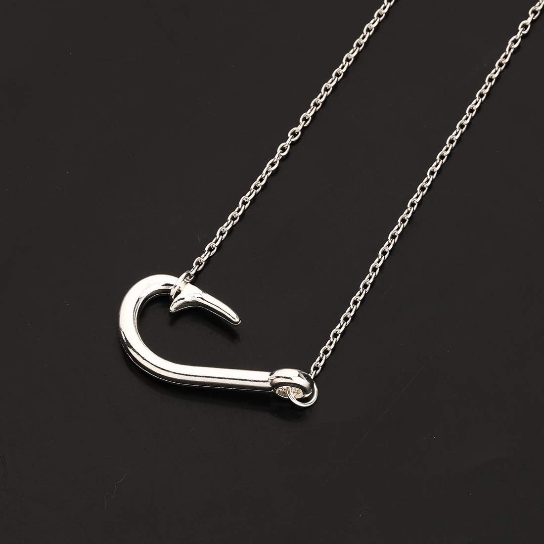 Cenwa Fish Hook Necklace - Fishing Pendant Jewelry Gift for Couple - Image 4
