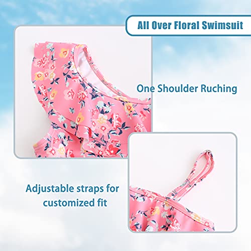 Image of Girls One Piece Swimsuits Hawaiian Ruffle Swimwear Kids Summer Bathing Suit 3-14 Years