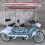 KIBONCY 4-Rad-Sightseeing-Fahrrad, Tretwagen for Paare und Familien for Erwachsene, Tourenfahrrad for Parks, Resorts und malerische Routen(H)