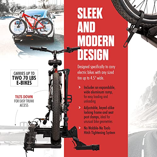 Hollywood Racks DS-340102 Destination E Hitch Bike Rack With Ramp For 2 Bikes Up To 70 Lbs Each - Secure, Lockable Electric Bike Rack thumb #4
