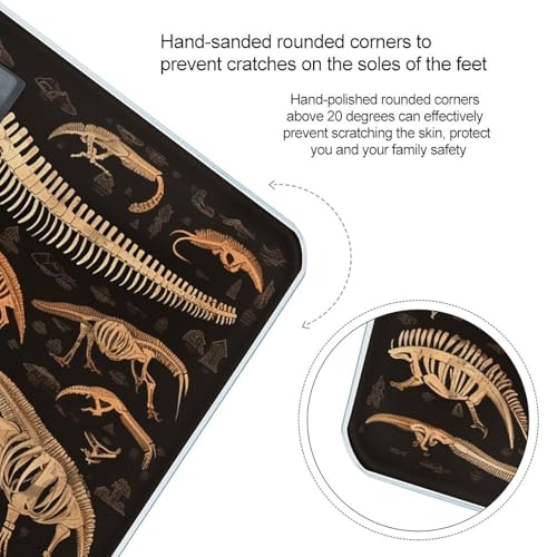 Báscula de baño digital con diseño de esqueleto de dinosaurio miniatura 4