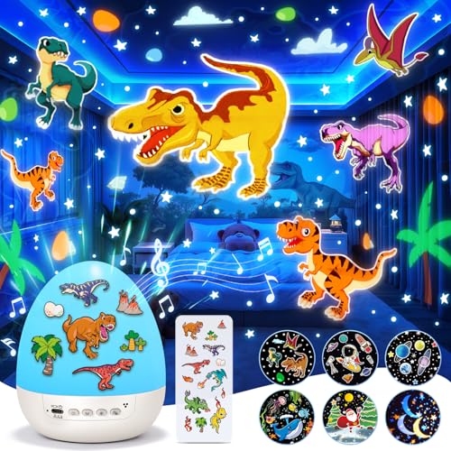 Image of Space Toys Night Light for Kids | 12HD Films+15 Sleeping Sounds+7 Colors+360°Rotating | Star Projector Solar System for Kids Projector Boy Toys Sound Machine Baby Night Light Egg Light for Nursery