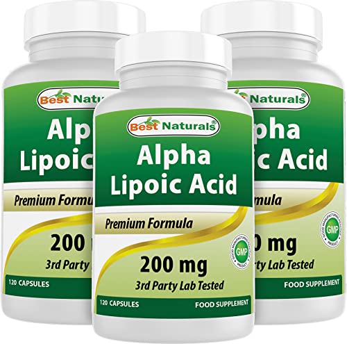 Best Naturals Alpha Lipoic Acid 200 Mg 120 Capsules (120 Count (Pack of 3))
