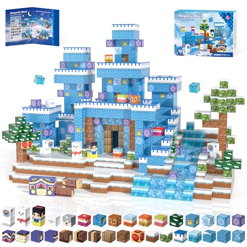 Kryzomat Magnetische Bausteine 150 PCS, Magnetbausteine Eiswelt Thema – Ansicht 1