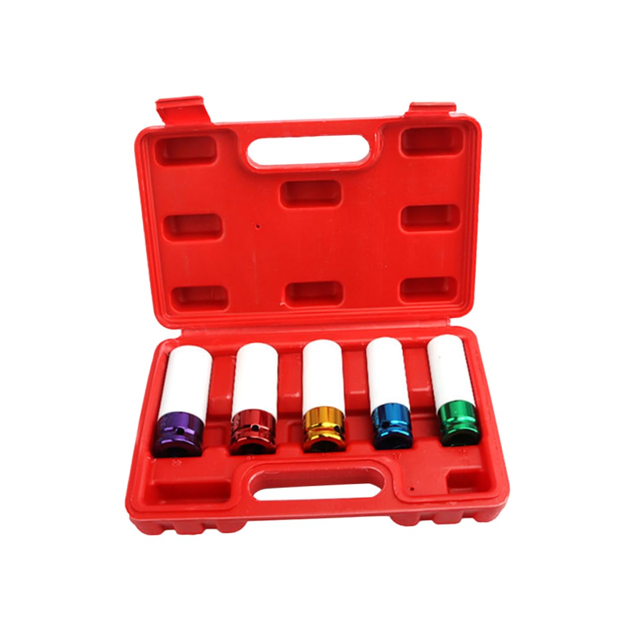 OSALADI 5 Pcs Car Tire Protection Sleeve Hex Socket Adaptor Socket Adapter Wheel Adapters Protection Socket Socket Wheel Nuts Impact Drive Lug Nut Socket Car Adapter Alloy Wheel Socket Red