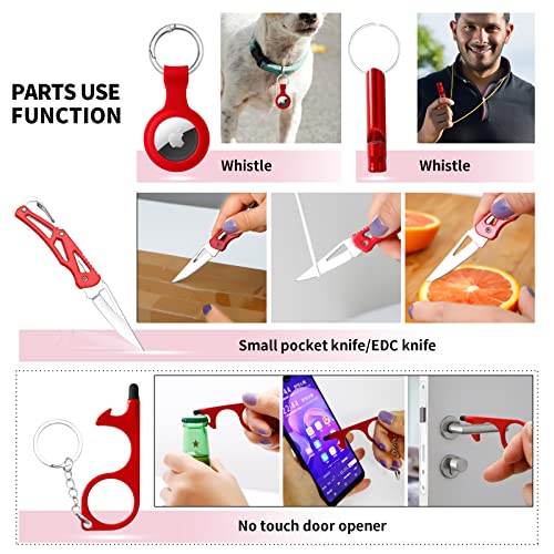 Image of Araafur Wristlet Keychain Set with Wallet Card Holder and Pom pom Airtag Keychain Accessories for Women