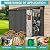 4x6 Lean to Yard Storage Shed, Outdoor Metal Wall Side Bike Shed with Lockable Door for Tool Garden for Patio Lawn Yard, Black