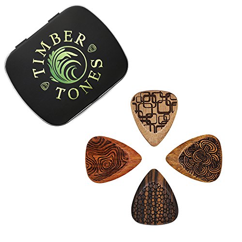 Laser Tones LASTGMT4 Laser etched Timber Plectrums Lot de 4 médiators pour Guitare - Les Beatles, Paul McCartney, John Lennon, RIngo Starr, George Harrison Laser Tones LASTGMT4 Laser etched Timber Plectrums Lot de 4 médiators pour Guitare