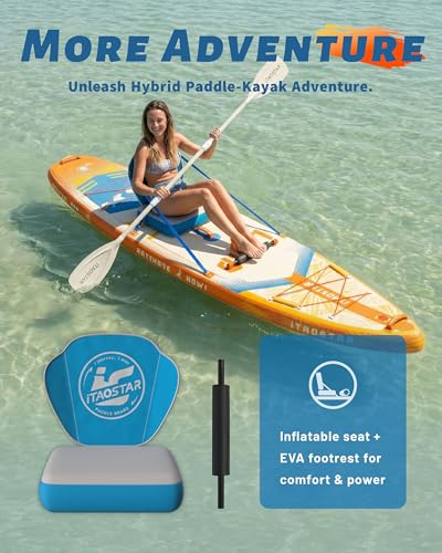 Image of iTAOSTAR Lead 12' x 35 inch /11' x 33 inch Stand Up Paddle Board, Inflatable SUP Board with 5 Fins Stable Design fo Youth, All Skill Levels, Lakes, Oceans