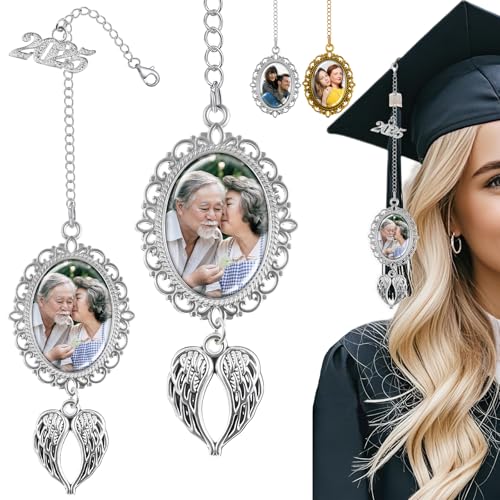 Graduation Memorial Tassel Photo Charm Personalized Custom Graduation Cap Tassel Picture Charm Customized 2025 College Graduate Gifts for Ceremony Gown Decoration