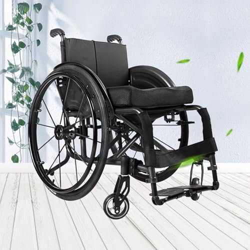 軽量スポーツ用車椅子、折りたたみ式全地形対応ウルトラ車椅子、アルミ合金製車椅子、大人用軽量車椅子、自走式手動車椅子、クイックリリース後輪(サイズ:38cm/15