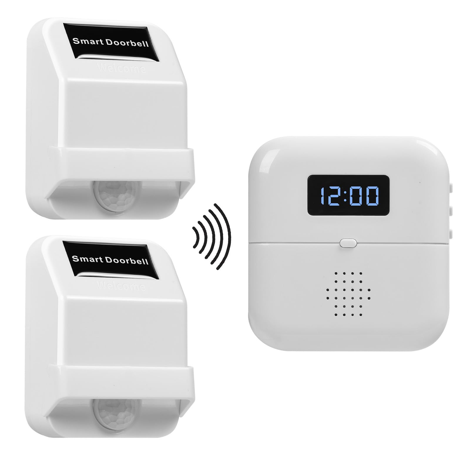 HommyFine Motion Sensor Detector Wireless PIR Security Alarm, Welcome Doorbell, Mailbox Alert, Dogs and Cats Passing Reminder for Business Hotel Home Office (white 0201)