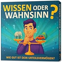 GLÜCKSWOLKE Wissen oder Wahnsinn – Wie gut ist dein Urteilsvermögen I Geniale Fragen, verblüffende Antworten I Das besondere Quiz - Spiele für Erwachsene & Teenager I ab 2 Personen I Mehr oder Weniger