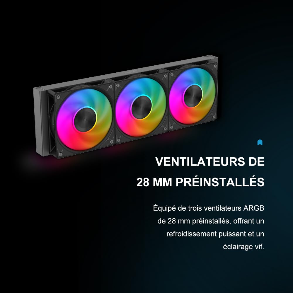Watercooling SAMA L50 360mm ARGB, Miroir Infini, Intel/AMD, Noir