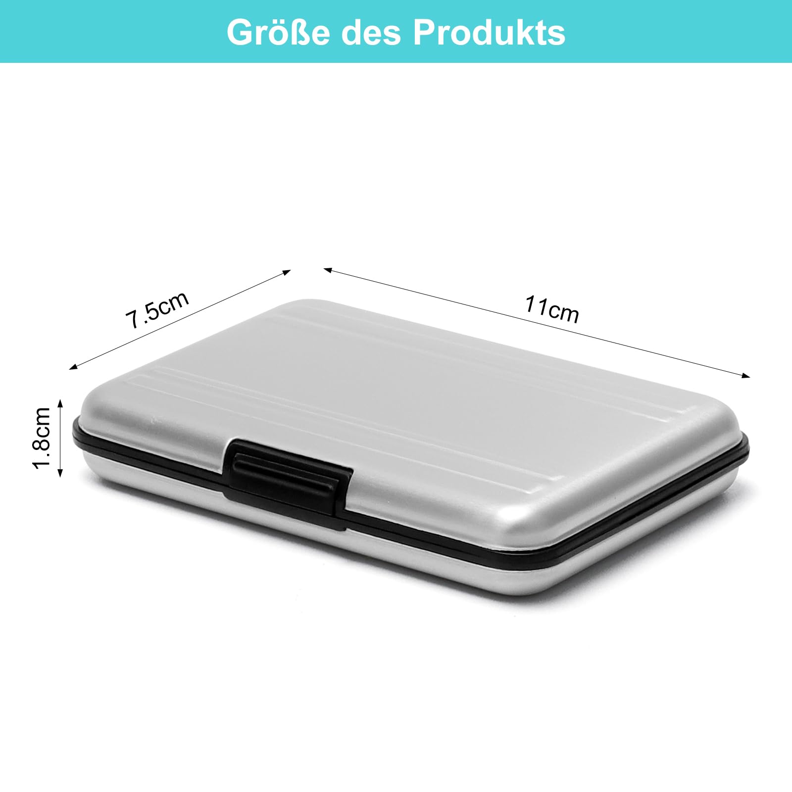 VOSSOT 8 Slot per Schede di Memoria Porta SD Card Custodia per Schede Sd/TF Portatile per Schede SD Custodia Protettiva In Alluminio Impermeabile E Resistente per 8 SD E 8 Schedes TF