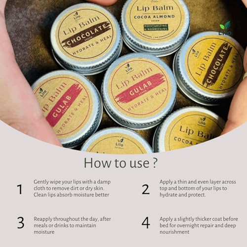 Image of Gulab Lip Balm for Pigmented & Chapped Lips | Enriched with Rose Geranium, Candelilla Wax & Almond Oil | Soothes, Repairs & Adds Pink Glow | All Natural, Handmade, Plant Based, Vegan and Chemical Free | 10 g | Pack of 2
