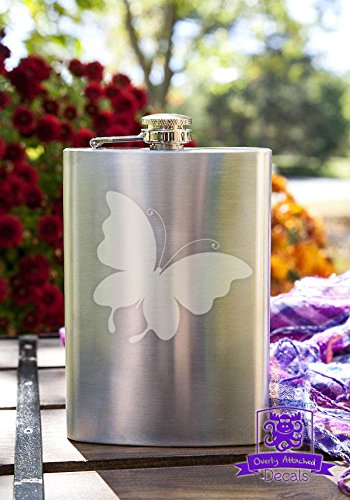 Mariposa Rosa Y Pretty – Acero Inoxidable Licor Petaca